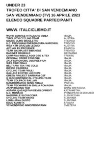 thumbnail of U23 TROFEO CITTA DI SAN VENDEMIANO 2023 SQUADRE PARTECIPANTI