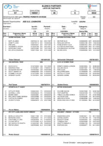 thumbnail of Startlist Ponente in Rosa